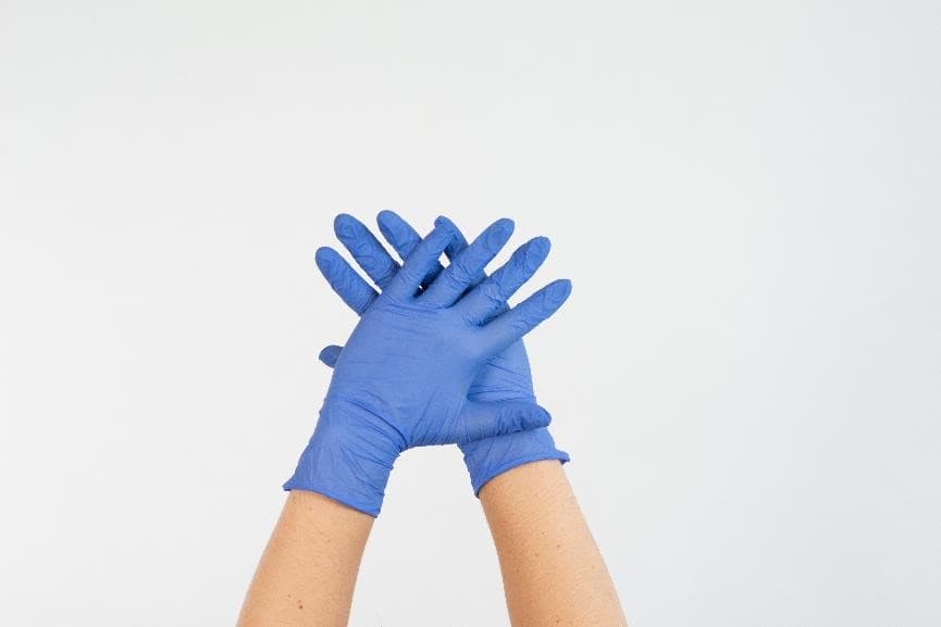 GANTS NITRILE BLEU NON POUDRÉ